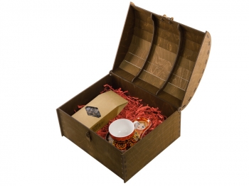 Набор чайный "Хохлома": чайная пара, чай