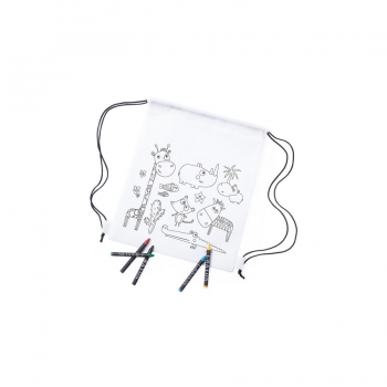 Рюкзак для раскрашивания WIZZY с восковыми мелками (5шт), 25х30см, нетканый материал