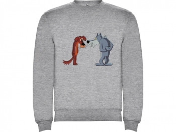 Свитшот с начесом "Жил-был Пес» унисекс, серый меланж