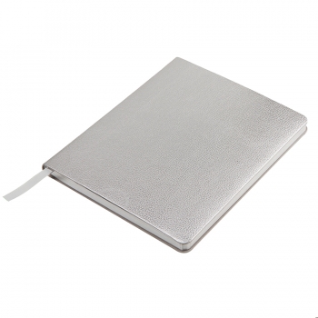 Ежедневник недатированный Arti, B6+, серебристый, кремовый блок, серебристый обрез