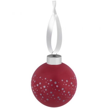 Елочный шар Stars с лентой, 8 см, красный