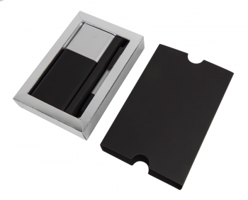 Набор подарочный BLACK GUN, Универсальный аккумулятор(10000мАh) и ручка, серебристый, шт