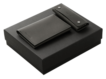 Подарочный набор Long River: обложка для паспорта, ключница, черная коробка