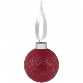 Елочный шар Chain с лентой, 8 см, красный