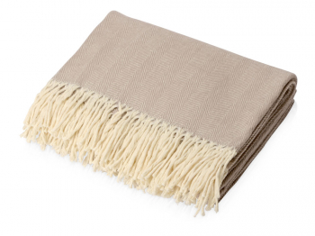 Плед "Ёлочка" 150х180 см. ПРЕМИУМ (бежевый однотонное)