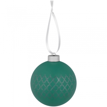 Елочный шар King с лентой, 10 см, зеленый