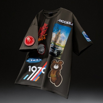 Футболка оверсайз STAN хлопок 240, 56_CCCР, Оливковый хаки,  (36)  (44/XS)