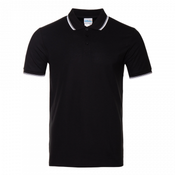 Рубашка поло унисекс STAN с окантовкой хлопок/полиэстер 185, 04T, Чёрный,  (20)  (58/4XL)