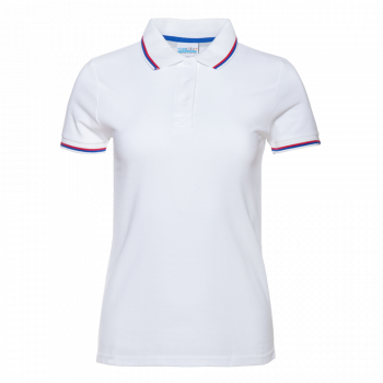Рубашка поло женская триколор STAN хлопок/полиэстер 185, 04WRUS, Белый,  (10)  (42/XS)