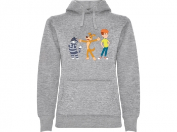 Толстовка с капюшоном "Простоквашино» женская, серый меланж