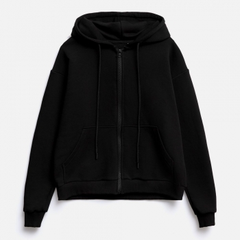 Толстовка унисекс оверсайз на молнии Zippy Terry, черная