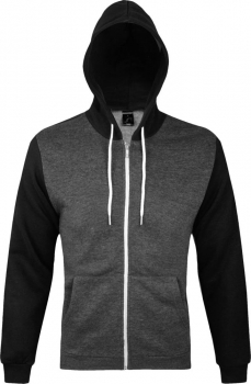 Толстовка на молнии Silver 280 серый меланж с черным