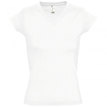 Футболка женская c V-образным вырезом Moon 150, белая