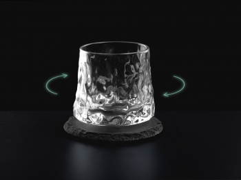 Вращающийся бокал для виски на сланцевом костере "Bromo"