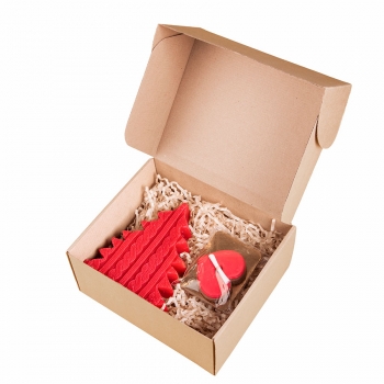 Набор WARM LUCK: свеча, печенье  в форме сердца с предсказанием