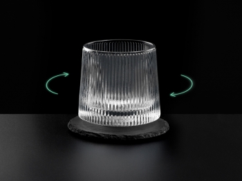 Вращающийся бокал для виски на сланцевом костере "Ventura"