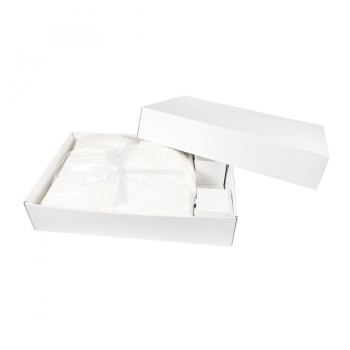 Коробка подарочная, размер 50x33x10 см, картон, самосборная, белый