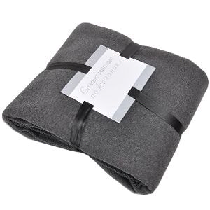 Плед "МЕЛАНЖ" , серый,  130х150 см, меланж 260 гр,  вышивка