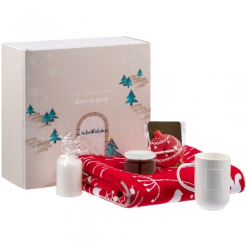 Набор Sever с пледом и кружкой, красный