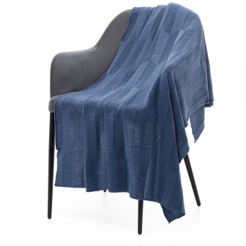 Плед Rombus, синий меланж (джинс)