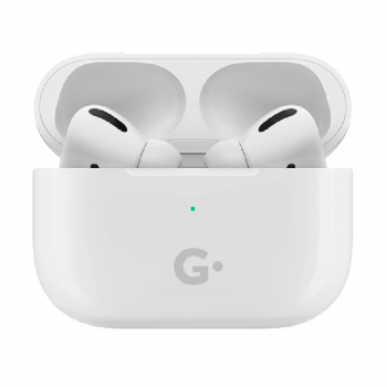 Наушники беспроводные GEOZON G-PRO, с зарядным боксом, с беспроводной зарядкой, белые