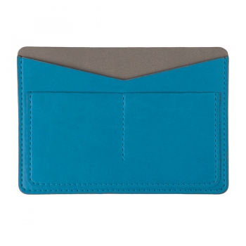 Холдер для паспорта и карт "Emotion", 10*14 см, PU, голубой с серым