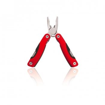 Мультитул BLAUDEN, нержавеющая сталь, пластиковая ручка, 12 функций, красный