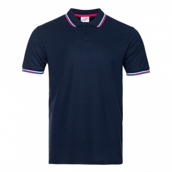 Рубашка поло мужская STAN  триколор  хлопок/полиэстер 185, 04RUS, Т-синий (46) (46/S)