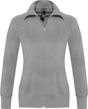 Толстовка женская на молнии Soda 280 серый меланж