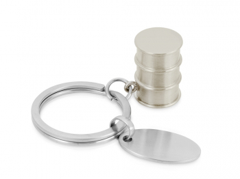 Брелок с шильдом с потайным отделением для витаминов, серебристый