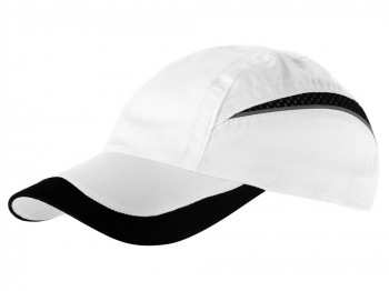 Бейсболка "Qualifier" 6-ти панельная, белый/черный (Р)