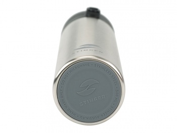 Термокружка Stinger, 0,5 л, сталь/пластик, серебристый, 6,7 x 6,7 x 22,4 см