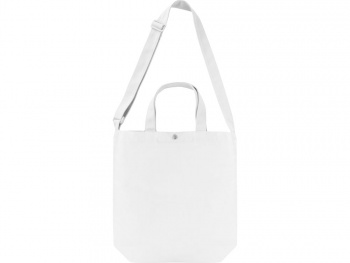 Сумка Helfer из хлопка на кнопке с регулирующейся лямкой, белый