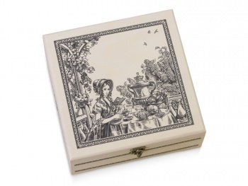 Подарочный набор с чаем «Чайный букет» в деревянной шкатулке, натуральный