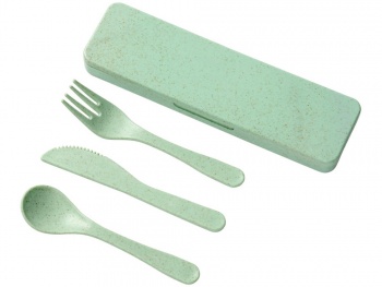 Набор столовых приборов Bamberg из бамбукового волокна,  мятный