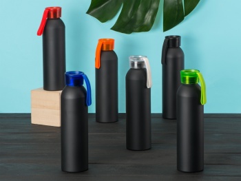 Бутылка для воды Joli, алюминий, черный/белый