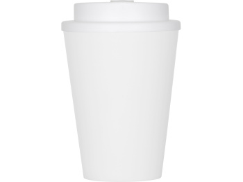 Пластиковый стакан Take away с двойными стенками и крышкой с силиконовым клапаном, 350 мл, белый