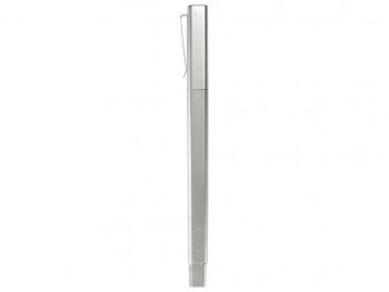 Ручка шариковая пластиковая "Quadro", квадратный корпус, серебристый