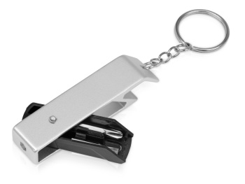 Брелок-открывалка с отвертками "Wizard", серебристый