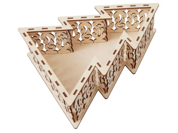 Шкатулка из фанеры в виде елки "Firytale" , серебристая