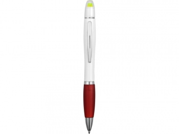 Ручка шариковая с восковым маркером белая/красная
