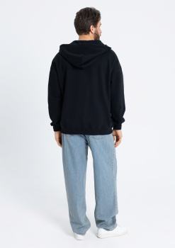 Толстовка Единый размер One size, с капюшоном на молнии футер без начёса 350, 72, Чёрный,  (20)  (ONE SIZE/ONE SIZE)