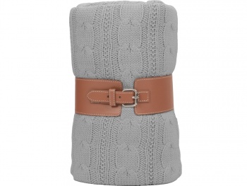 Плед акриловый Braid, светло-серый