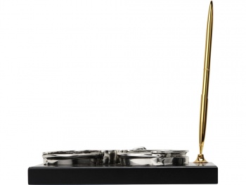 Настольный прибор «Правопорядок», серебристый/черный/золотистый (Р)