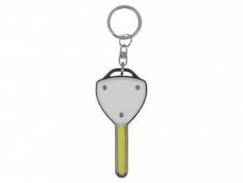 Брелок-фонарик COB "Switch", белый/серый