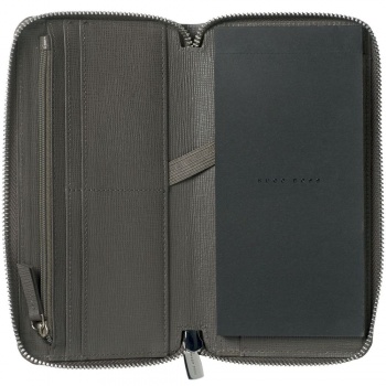 Набор Hugo Boss: органайзер с блокнотом и ручка, серый