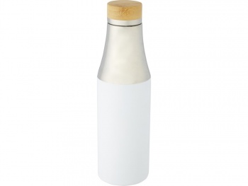 Hulan Бутылка объемом 540 мл с вакуумной изоляцией из меди и бамбуковой крышкой, белый