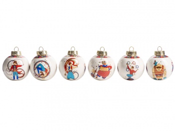 Набор новогодних шаров, 6 шт