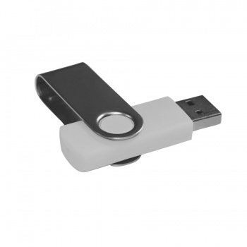 USB flash-карта DOT (16Гб), белый, 5,8х2х1,1см,пластик металл