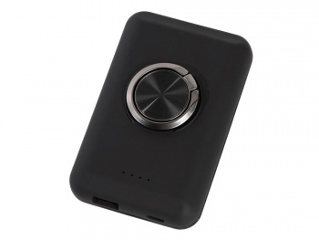 Магнитный беспроводной внешний аккумулятор "MagnetIQ", 5000 mah, 10 W, черный